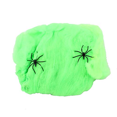 Cinlan 5pcs Halloween Haunted House Bar Decoration Supplies Cobweb Spider With A small Spider Colored Cotton