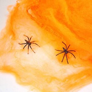 Cinlan 5pcs Halloween Haunted House Bar Decoration Supplies Cobweb Spider With A small Spider Colored Cotton