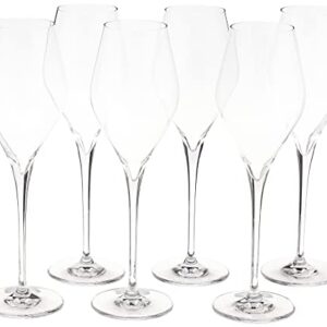 Schott Zwiesel Tritan Crystal Glass Finesse Stemware Collection Champagne Flute with Effervescence Points (Set of 6), 10.0 oz, Clear