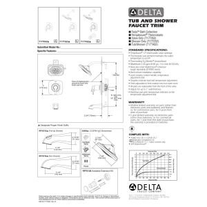 DELTA FAUCET T17T452, Chrome