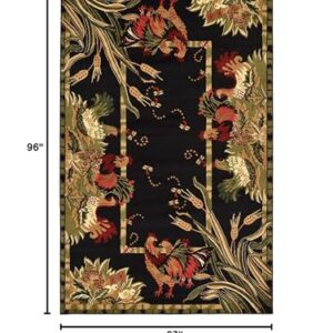 Unique Loom Barnyard Collection Area Rug - Farm (5' 3" x 8' Rectangle, Black/ Cream)