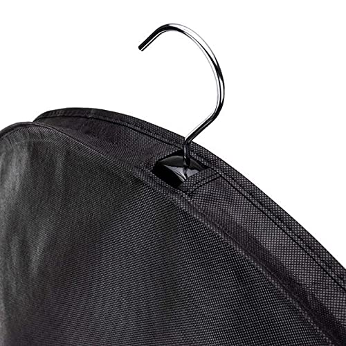 HANGERWORLD 20 Pack Gusseted Shoulder Dust Covers Garment Protector Bags for Closet Storage (20 Pack, Black)