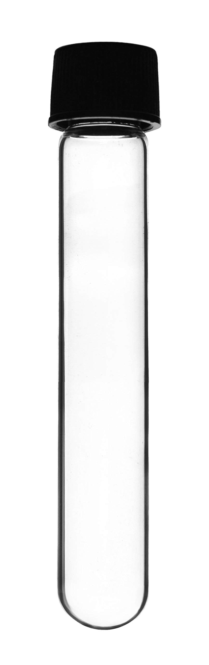 EISCO 12PK Test Tubes, 30ml - Bakelite Screw Cap with Rubber Liner - Borosilicate 3.3 Glass - 3.9" x 1" - Round Bottom - Leak Proof