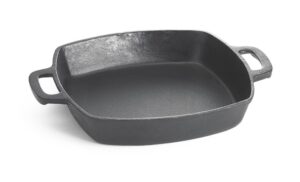 tablecraft pre-seasoned 10" cast iron square fry pan | commerical quality for restaurant or home kitchen use, 2 quart, black