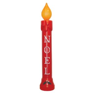 union 77330 lighted noel candle, illuminated with cord and light included, 39" high, red