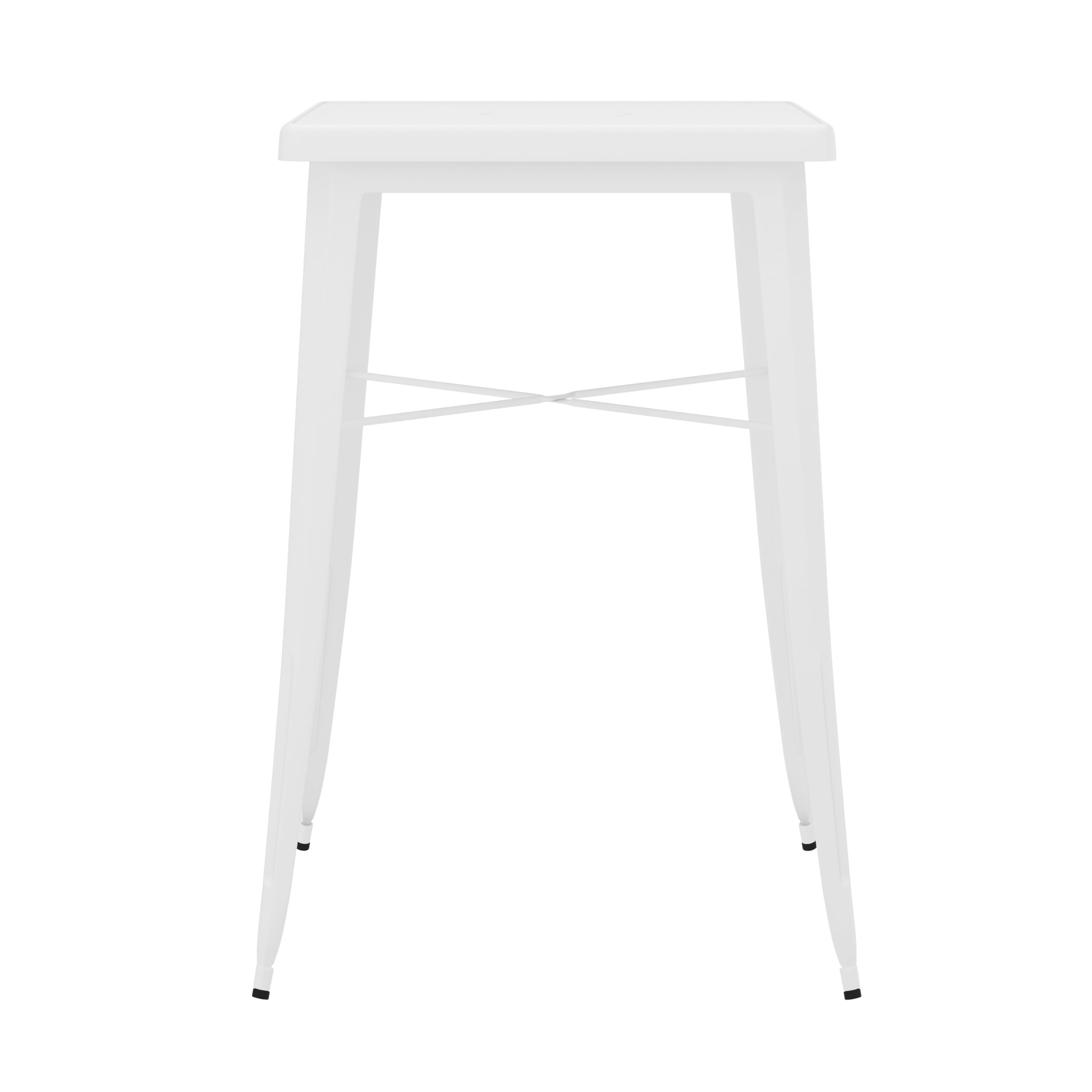 Flash Furniture Aaron Commercial Grade 23.75" Square White Metal Indoor-Outdoor Bar Height Table