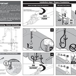 Plumb Pak URB78CCP Single Handle Pull Down Kitchen Faucet with Dual Spray Pattern and Pause Button, Polished Chrome