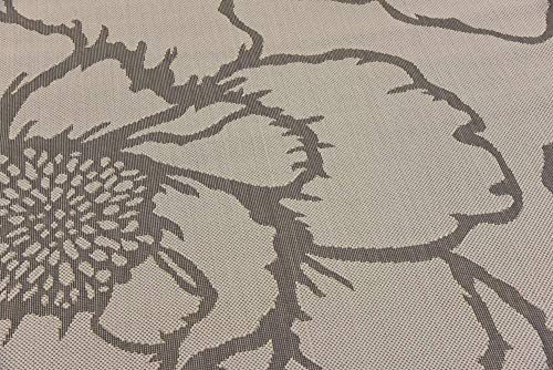 Unique Loom Outdoor Botanical Collection Area Rug - Rose (6' 1" Round, Gray/ Silver)