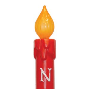 Union 77330 Lighted Noel Candle, Illuminated with Cord and Light Included, 39" High, Red