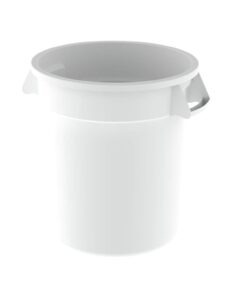 impact products value plus plastic trash can container, 10 gallon, white | 1/each