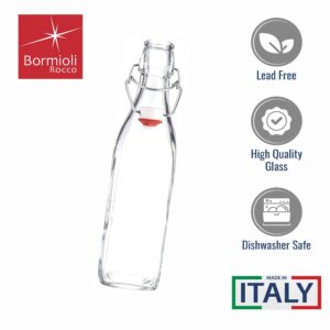 Bormioli Rocco Glass Swing Top Bottle, Set of 4, With Hermetic Lid, Dishwasher Safe, Made In Italy. (17 Ounce)