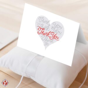 Thank You Greeting Cards & Envelopes, Beautiful & Romantic Love Hearts Greetings for Husband, Wife, Boyfriend or Girlfriend | 80lb Cover – Pre-scored | 5" x 7" (A7 Size) | 25 Cards & 25 Envelopes