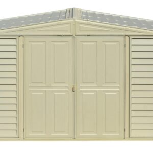 Duramax SidePro 10.5 Ft. x 3 Ft. Vinyl Garden Storage Shed | Made of Fire Retardant PVC Resin, All-Weather, Waterproof Outdoor Solution, Store Bikes, Tools, BBQ, Home Gym | Strong Metal Roof Structure