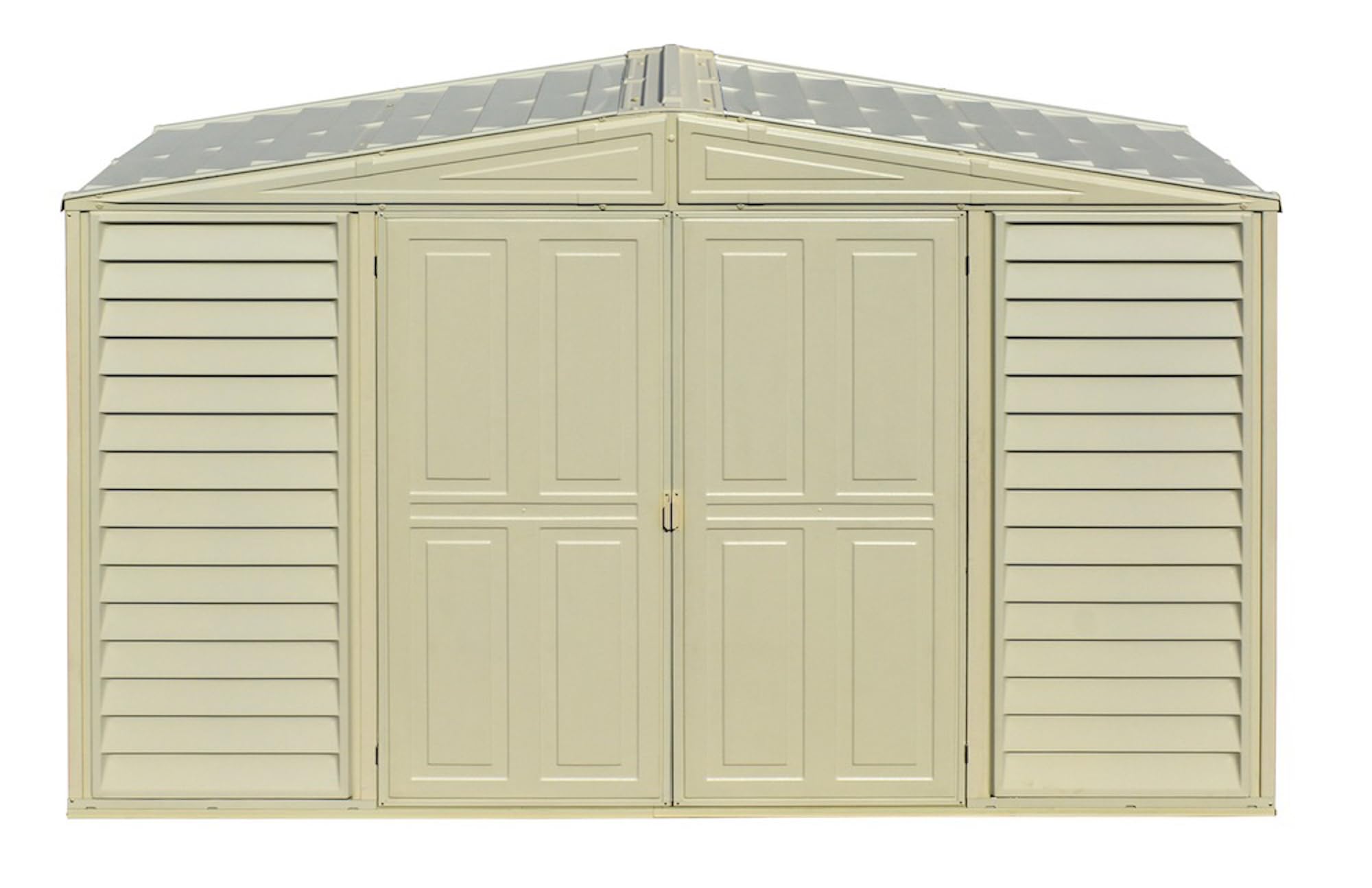 Duramax SidePro 10.5 Ft. x 3 Ft. Vinyl Garden Storage Shed | Made of Fire Retardant PVC Resin, All-Weather, Waterproof Outdoor Solution, Store Bikes, Tools, BBQ, Home Gym | Strong Metal Roof Structure