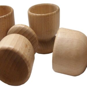 efo Wooden Egg Cups - Boiled Egg Holder - Easter Decor - Arts and Crafts DIY Unfinished Wood - Easter Gift - Egg Cup Set of 4