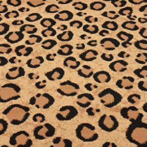 Unique Loom Wildlife Collection Area Rug - Leopard (5' 3" x 8' Rectangle, Light Brown/ Black)