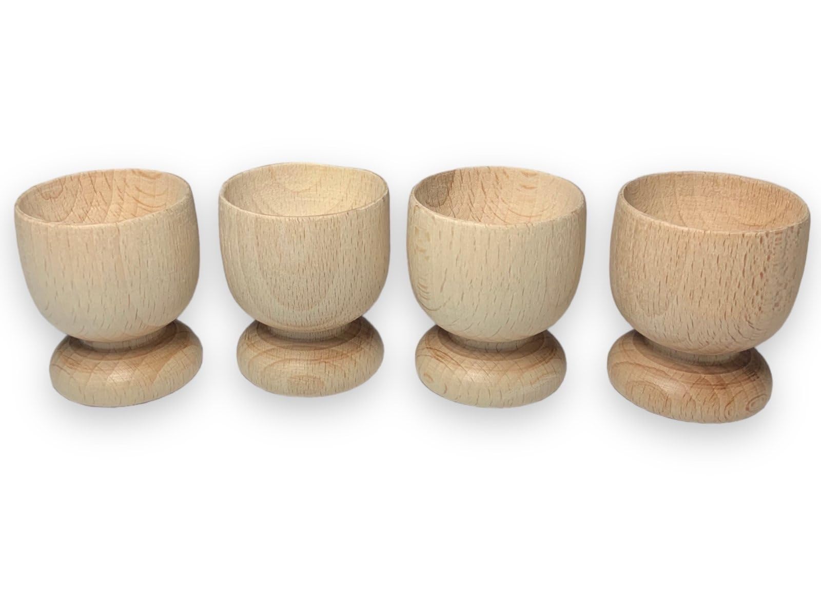 efo Wooden Egg Cups - Boiled Egg Holder - Easter Decor - Arts and Crafts DIY Unfinished Wood - Easter Gift - Egg Cup Set of 4