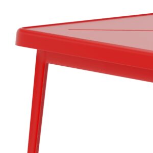 Flash Furniture Aaron Commercial Grade 23.75" Square Red Metal Indoor-Outdoor Bar Height Table