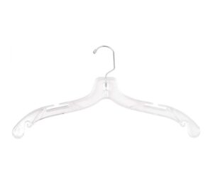 nahanco 900, extra-large plastic shirt/dress hanger, with chrome swivel hook, heavy weight, 19", clear (pack of 100)