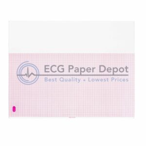 hp compatible m3707a generic ecg paper 16 pack, z-fold, red grid, 8.50" x 11"