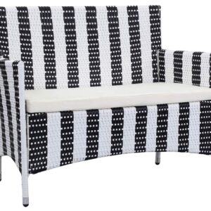 Safavieh Outdoor Collection Figueroa Black and White 4-Piece Patio Set