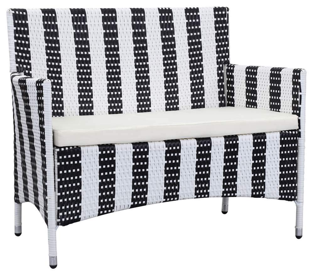 Safavieh Outdoor Collection Figueroa Black and White 4-Piece Patio Set