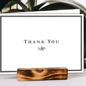 Thank You Holiday Cards for Small Business, 4.5x6 Inch Folded, Ships Flat, Blank Inside + Envelopes - Elegant Design Note Card for Weddings, Bridal, Baby Shower, Graduation | Set of 25