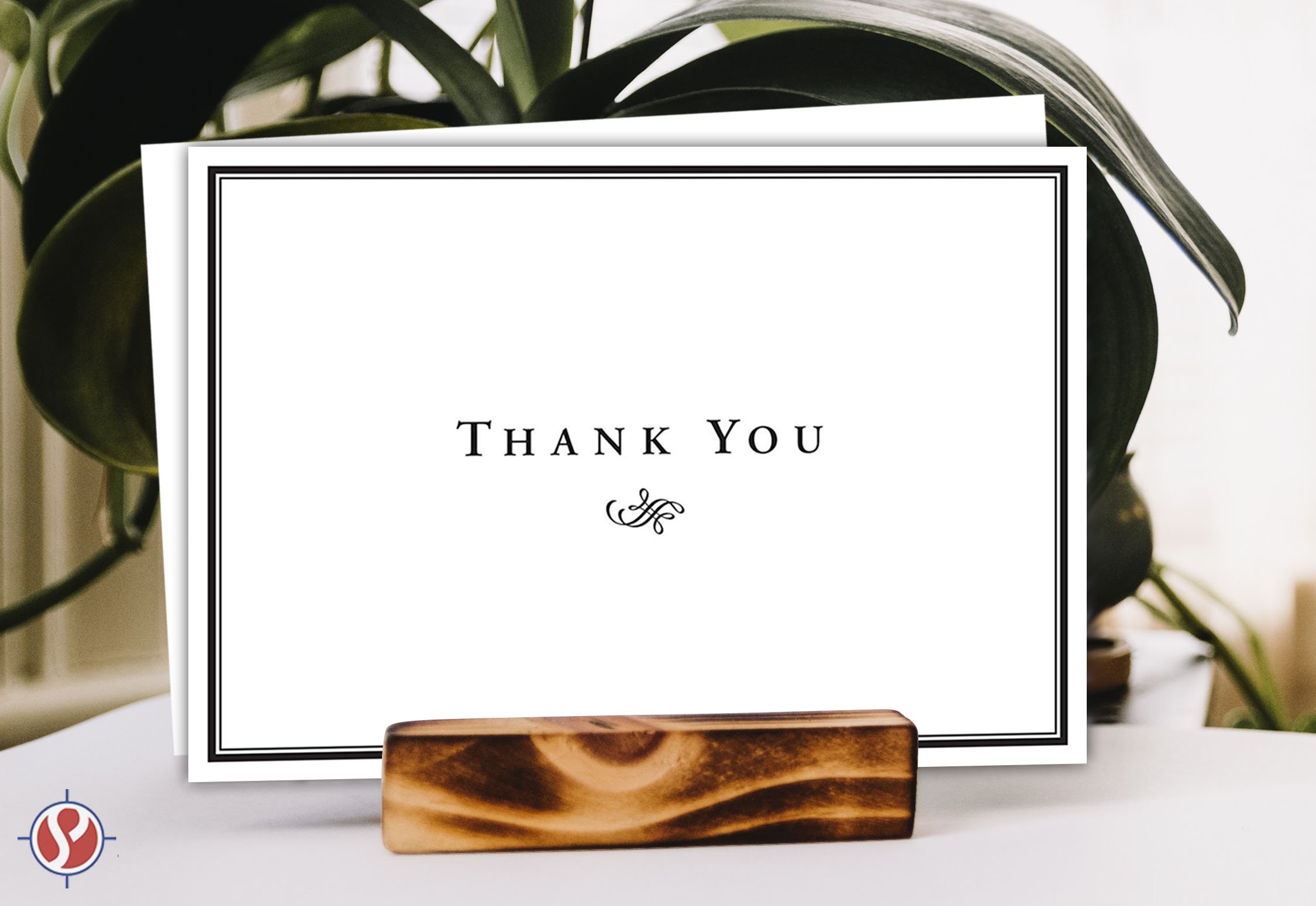 Thank You Holiday Cards for Small Business, 4.5x6 Inch Folded, Ships Flat, Blank Inside + Envelopes - Elegant Design Note Card for Weddings, Bridal, Baby Shower, Graduation | Set of 25