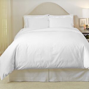 Pointehaven 500 Thread Count Duvet Set, Queen, White