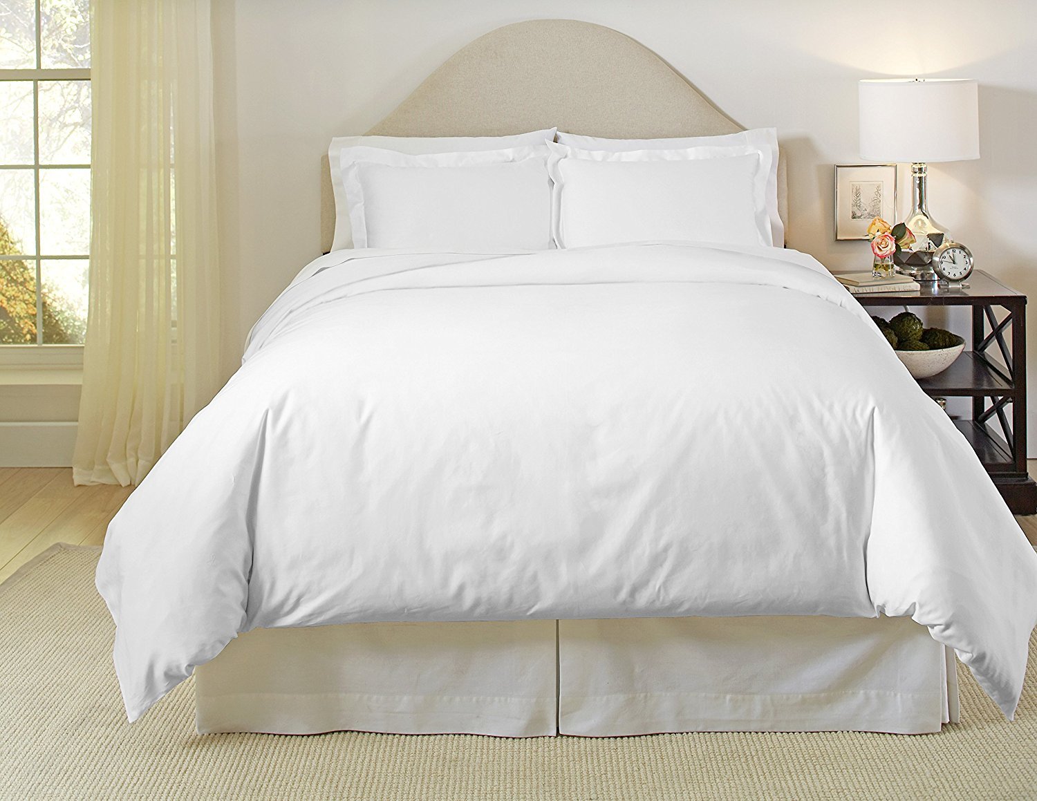 Pointehaven 500 Thread Count Duvet Set, Queen, White