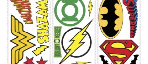 roommates rmk2749scs dc superhero logos peel and stick wall decals 16 count