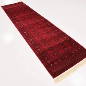 Unique Loom Tekke Collection Over-Dyed Saturated Traditional Torkaman Area Rug, 2 ft 7 in x 10 ft, Red/Burgundy