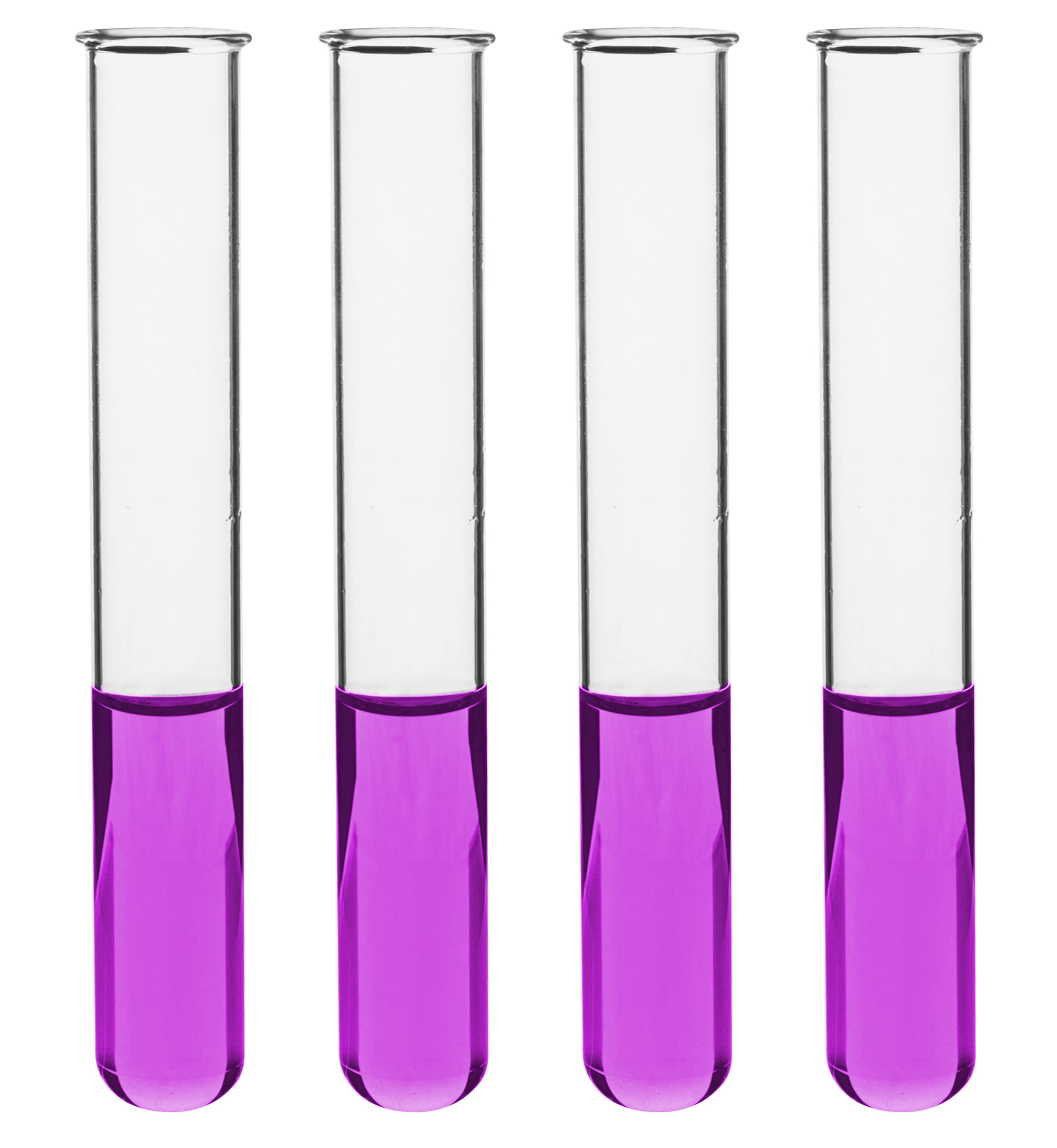 24PK Test Tubes, 25ml - Borosilicate 3.3 Glass - 1.2mm Thick Walls, Beaded Rim - Superior Heat & Chemical Durability - 5.9" Tall, 0.7" Diameter - Eisco Labs