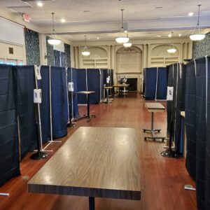 Portable Room Divider | Privacy Screen | Room Divider for Education, Clinics, Biometric Screenings, Health Screenings and Travel | No Tools Required | Dark Blue