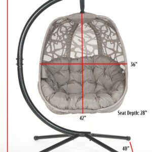 FlowerHouse Hanging Patio Egg Chair, Bark