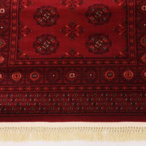 Unique Loom Tekke Collection Over-Dyed Saturated Traditional Torkaman Area Rug, 2 ft 7 in x 10 ft, Red/Burgundy