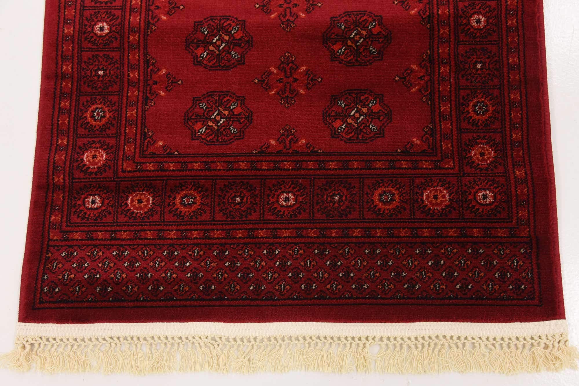 Unique Loom Tekke Collection Over-Dyed Saturated Traditional Torkaman Area Rug, 2 ft 7 in x 10 ft, Red/Burgundy