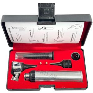 New SYNAMED USA 3.2V Otoscope Set Includes Set of Disposable Specula Adaptor and 3 Sizes of reuseable Specula Plus Hard CaseCase + 2FREE Bulb (CYNAMED Brand