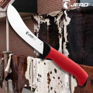 Jero Pro Series TR 6" Beef Skinning Knife - Commercial Grade Butcher Knife - Double Injection Molded Handle with Thick Santoprene Out Layer - German Stainless Steel Blade