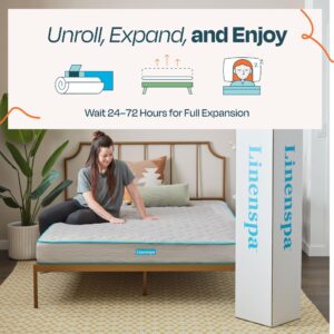 Linenspa 6 Inch Mattress - Firm Feel - Bonnell Spring with Foam Layer - Mattress in a Box - Youth or Kids Bed - Guest Bedroom - Durable and Breathable Support - Affordable - Full Size