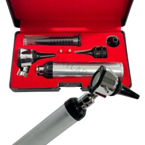 New SYNAMED USA 3.2V Otoscope Set Includes Set of Disposable Specula Adaptor and 3 Sizes of reuseable Specula Plus Hard CaseCase + 2FREE Bulb (CYNAMED Brand