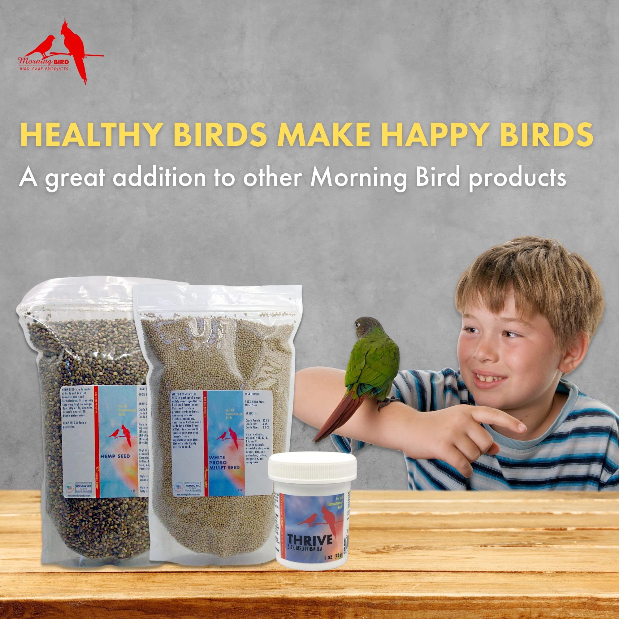 Morning Bird Thrive, Nutritious Energy Supplement with Minerals, Vitamins, Amino Acids, Electrolytes, and Protein, 1 oz