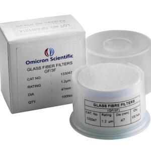 Omicron 133047 Borosilicate Glass Fiber Binder Free Filter, 1.2 μm, 47 mm (Pack of 100)