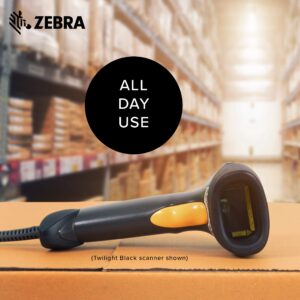 Zebra LS2208 Series Corded Handheld Standard Range Laser Scanner Kit with Gooseneck Stand and Cable Cash Register Featuring White Color Model Number LS2208-SR20001R-NA