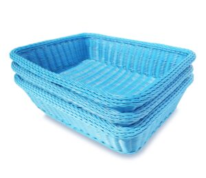 colorbasket rectangular thick trim storage basket, (blue)