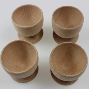 efo Wooden Egg Cups - Boiled Egg Holder - Easter Decor - Arts and Crafts DIY Unfinished Wood - Easter Gift - Egg Cup Set of 4