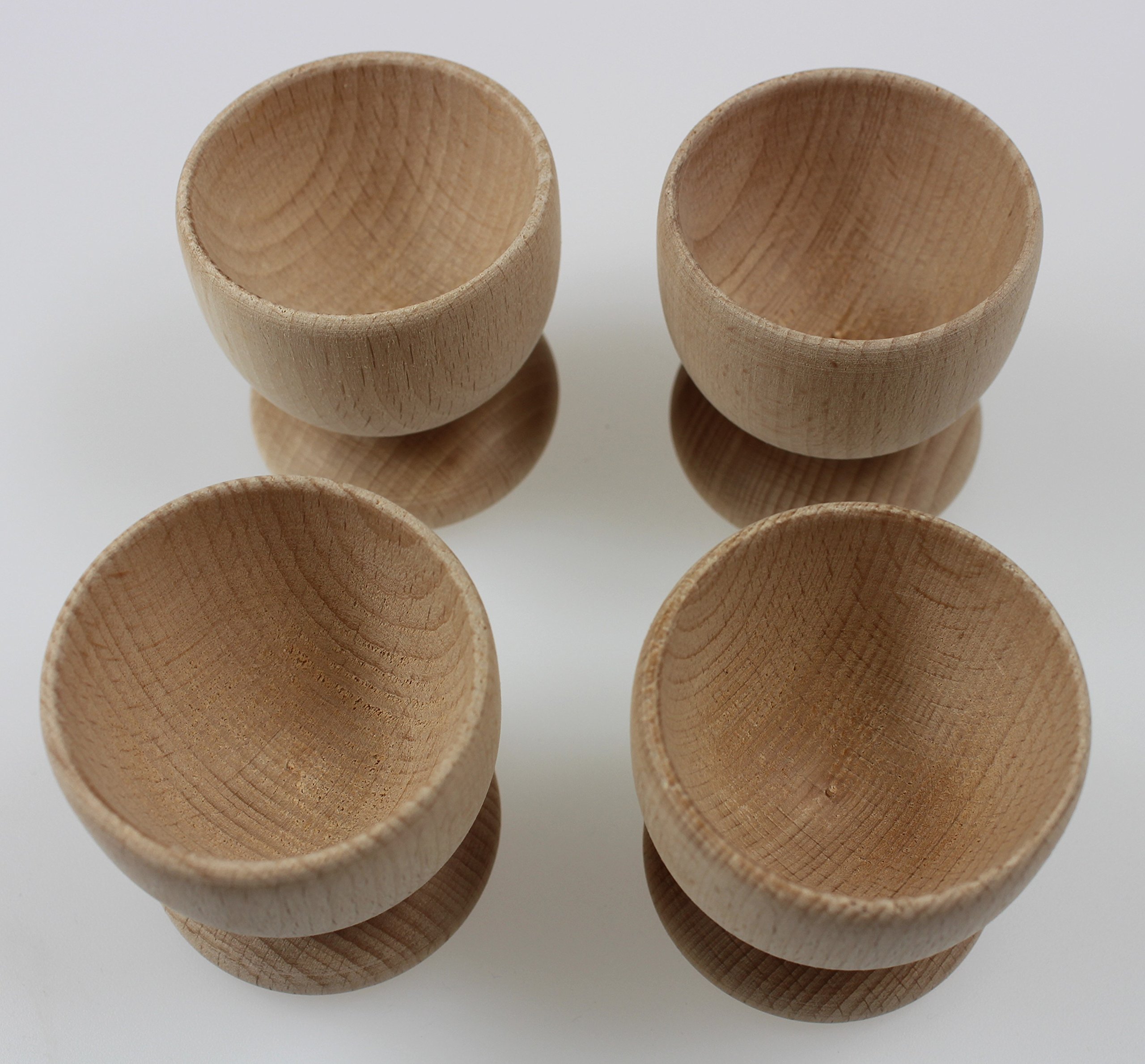 efo Wooden Egg Cups - Boiled Egg Holder - Easter Decor - Arts and Crafts DIY Unfinished Wood - Easter Gift - Egg Cup Set of 4