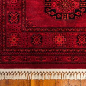 Unique Loom Tekke Collection Over-Dyed Saturated Traditional Torkaman Area Rug, 7 ft 0 in x 10 ft 0 in, Red/Black