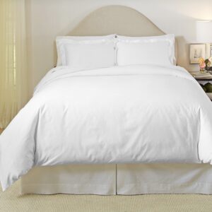 Pointehaven 500 Thread Count Duvet Set, Queen, White