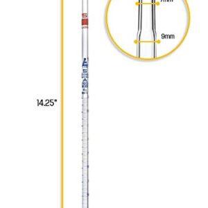 EISCO Serological Pipette, 5ml - Class A, Tolerance ±0.030ml - Blue Graduations - Color Code, Red - Calibrated for Delivery to Jet - Borosilicate Glass